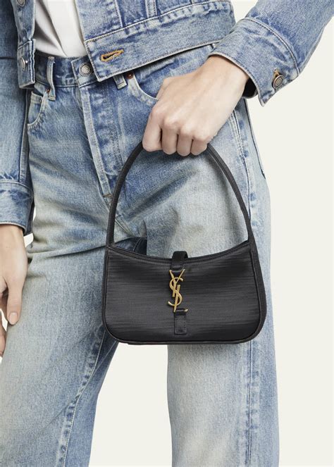 le 5 a 7 mini ysl shoulder bag in satin|Mini LE 5 À 7 in satin and crystals .